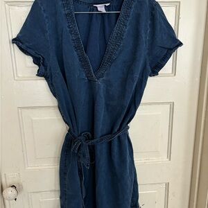 H&M L.O.G.G. chambray belted dress size Medium